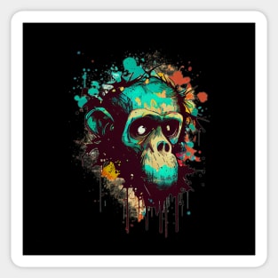Ape Skull Ink Drip Sticker
